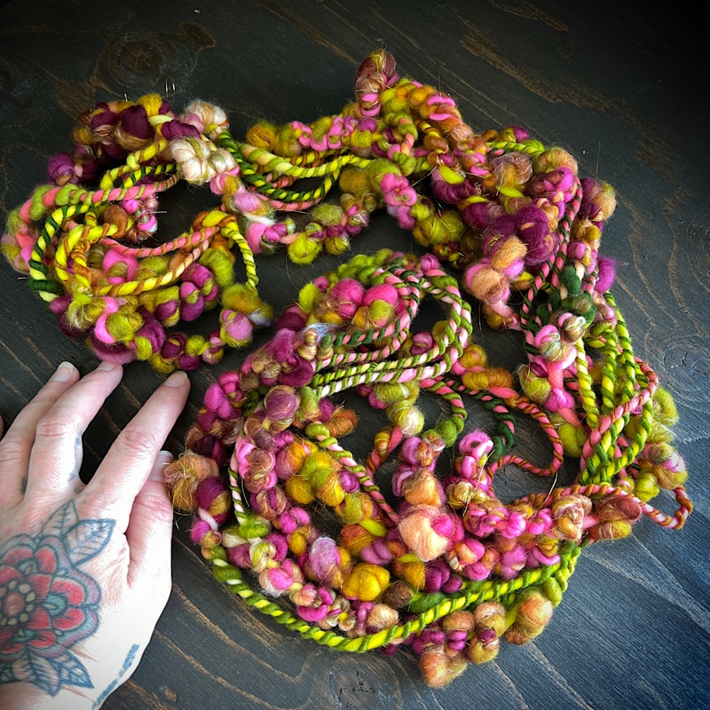 Rose buds weaving art yarn|70 grams or 2.4 oz|90 grams or 3.1 oz|75 grams or 2.6 oz
