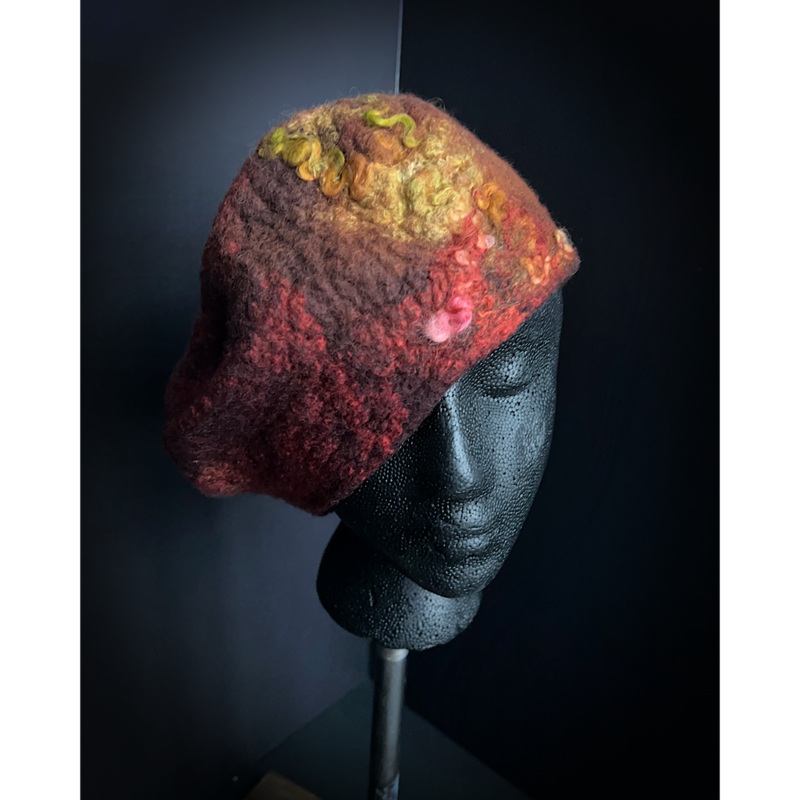 Felted beret size 23.5 medium