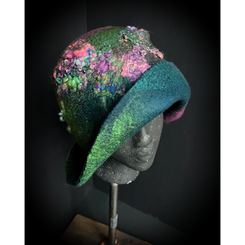 Felted flappers hat- 23.5