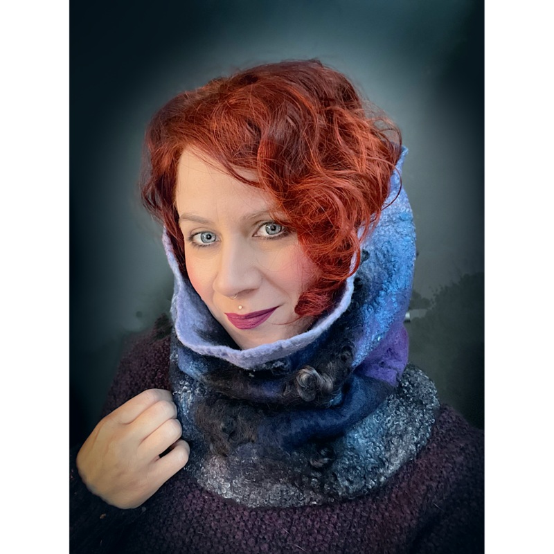 Felted snood cowl