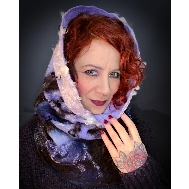 Felted snood cowl balaclava