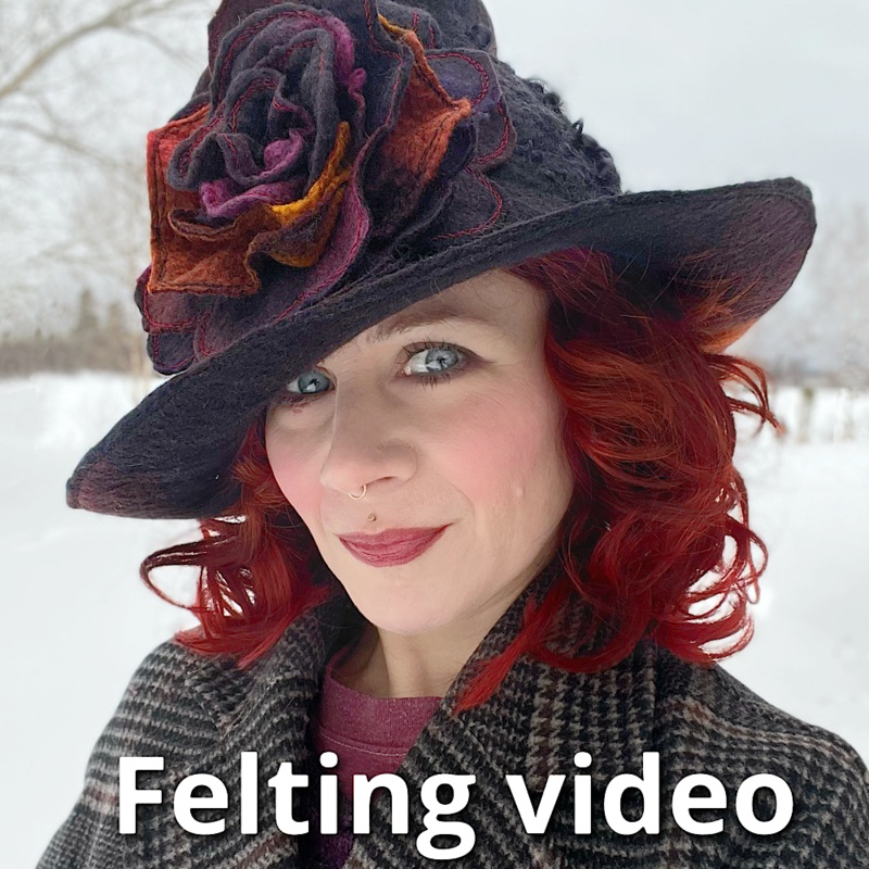 Felting video/ shaping top hat no hat block