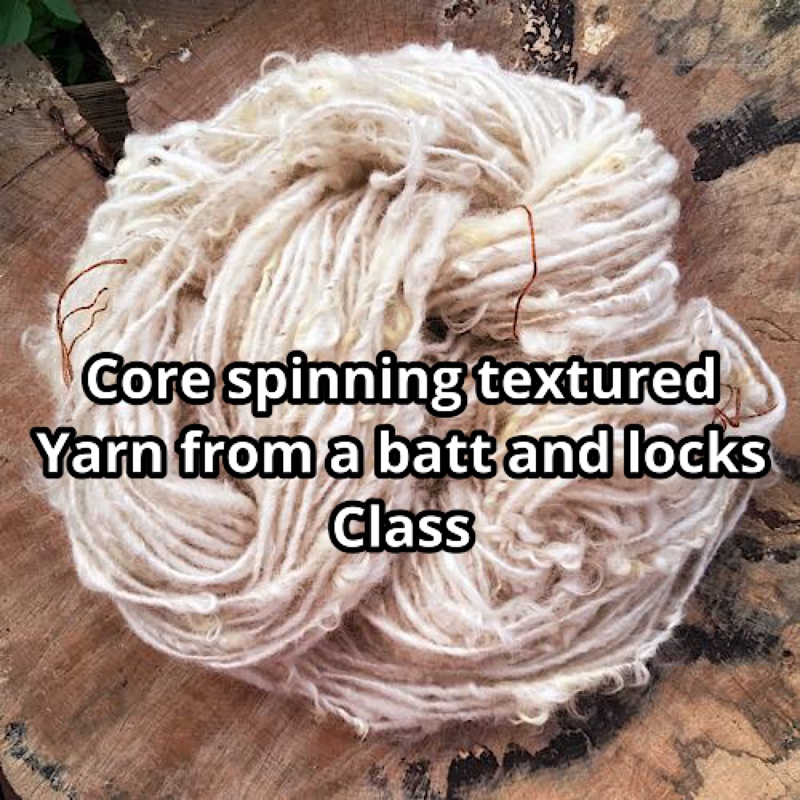 Mynoush How to core spin textured yarn from a batt with curls video tutorial