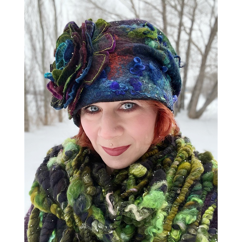 Slouchy Felted hat size 23.5 medium