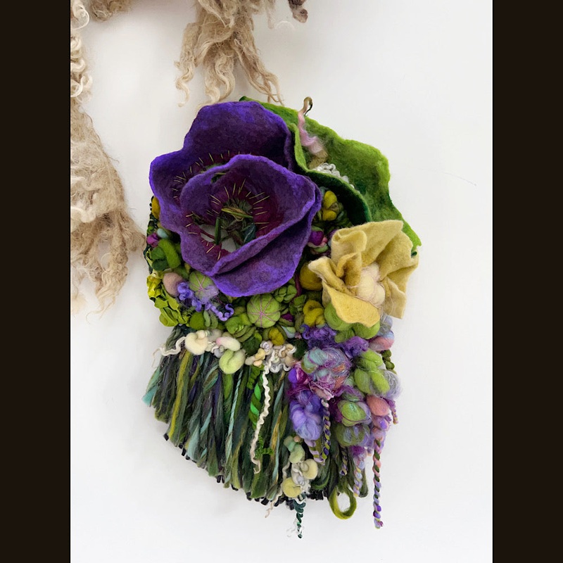 Floral woven tapestry wall decor 11 X 18