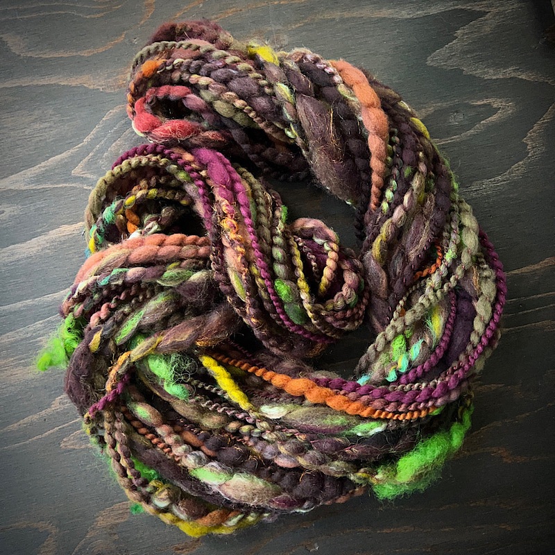 Bulky hand spun spiral for knitters 1.5 oz 27 yards