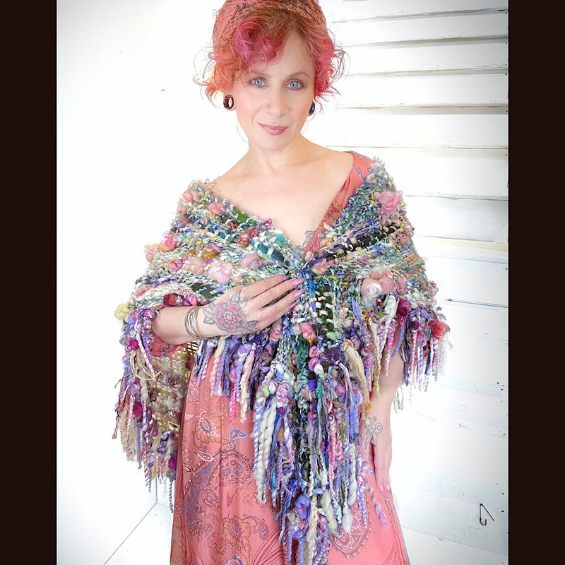 View from the shore / Woven Shawl / 82 X 35