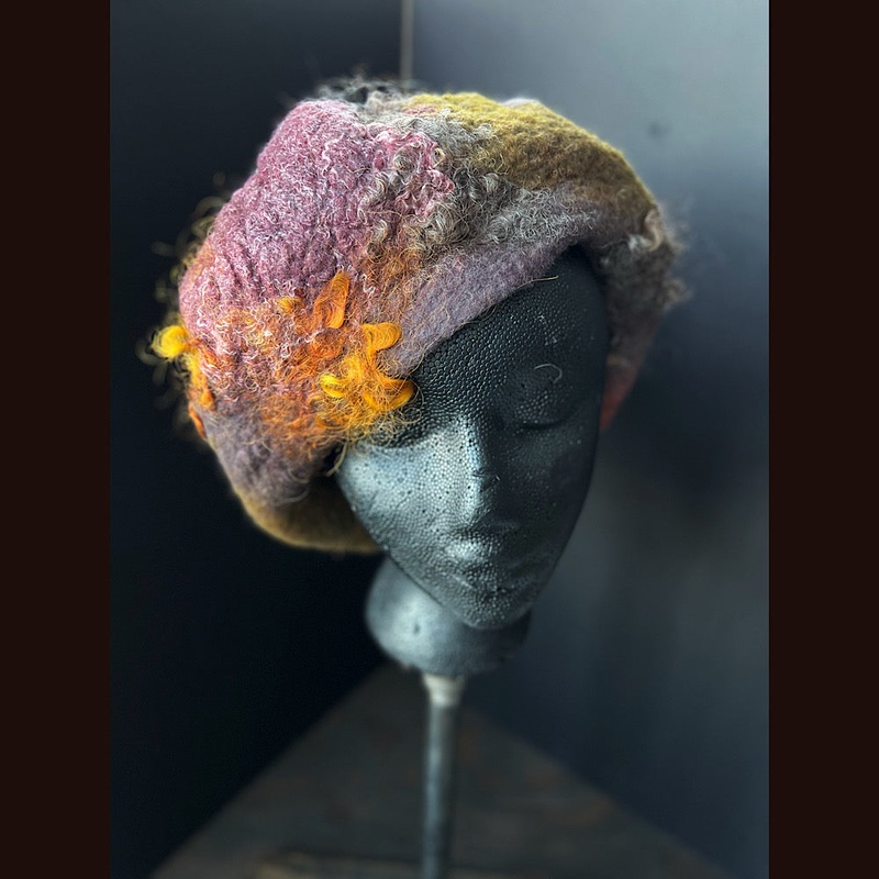 Felted hat beret size large