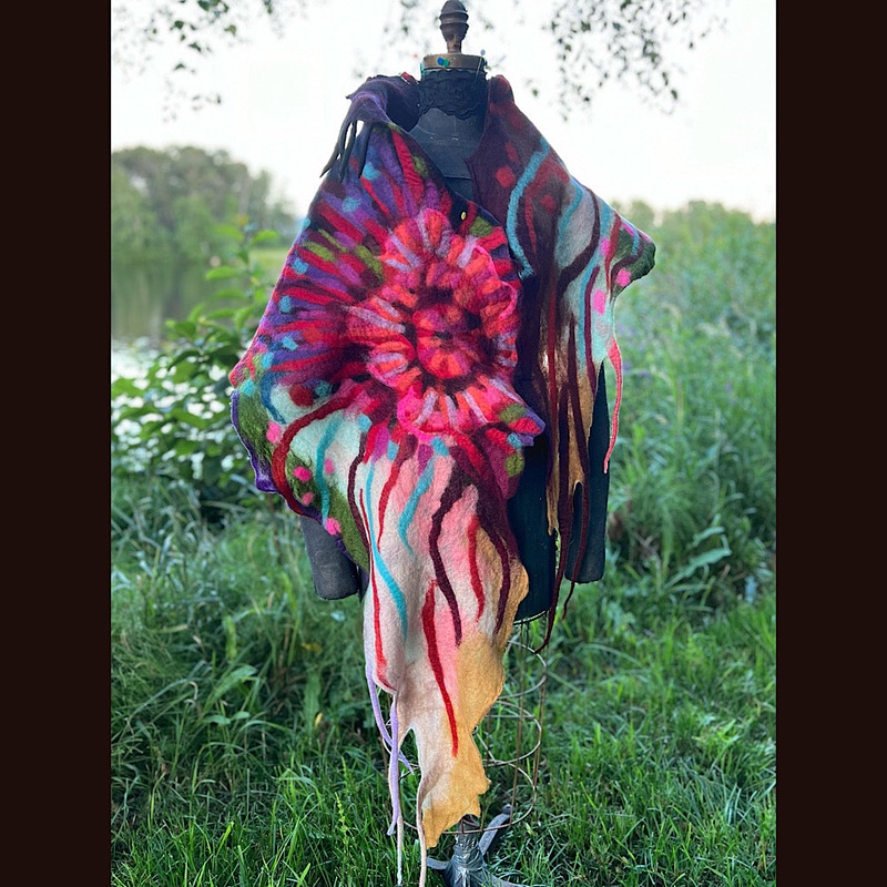 Felted Shawl 118 X 25