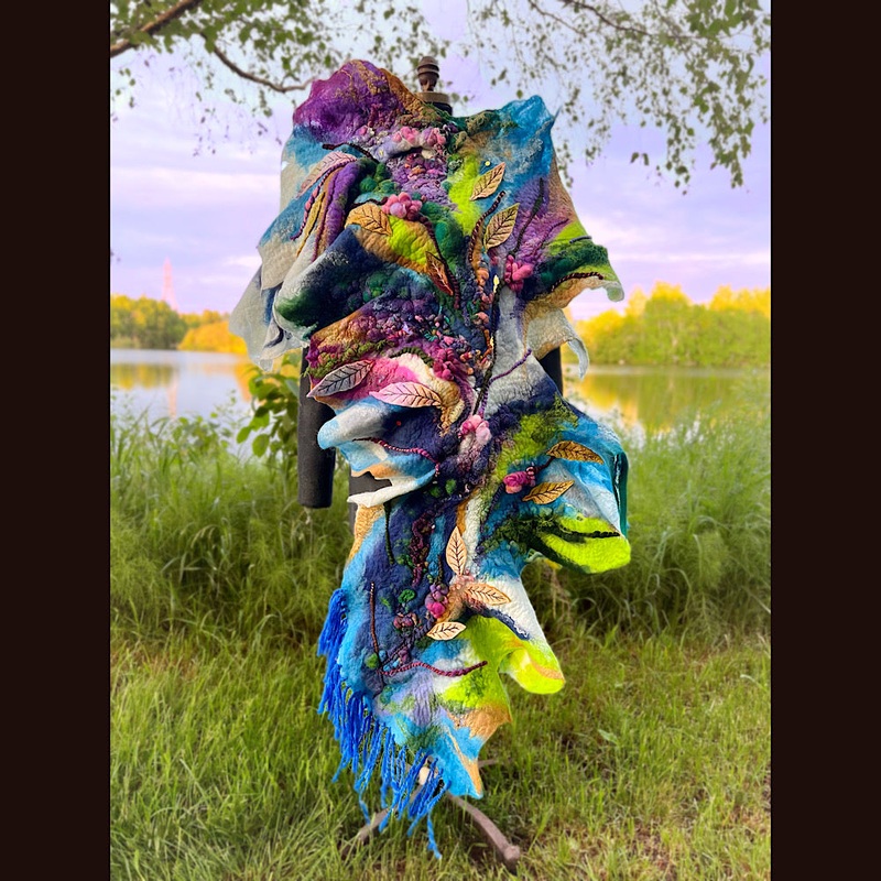 Felted Shawl 74X 27