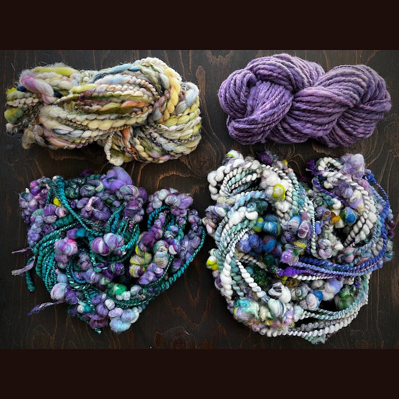 lot of hand spun yarn for weaving  knitting 10.4 oz