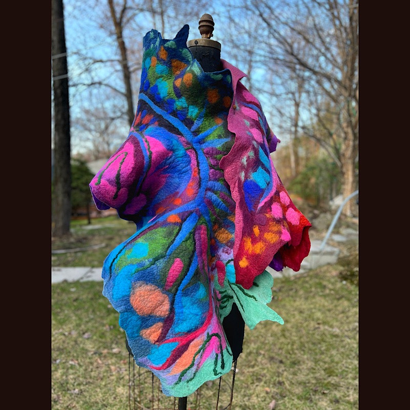 Caterpillar Felted Shawl 76 X 20