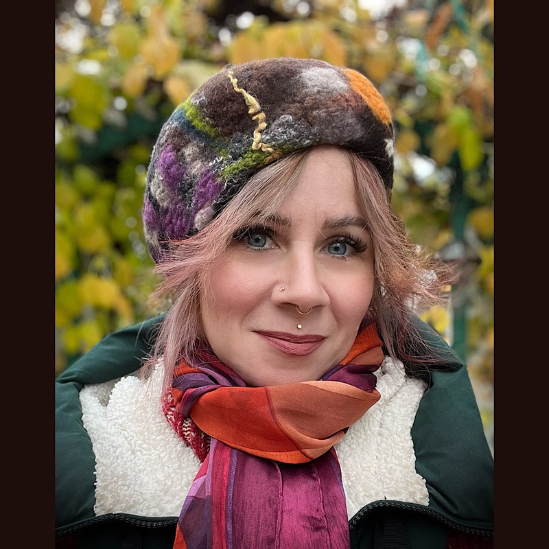 Felted hat beret size medium 23