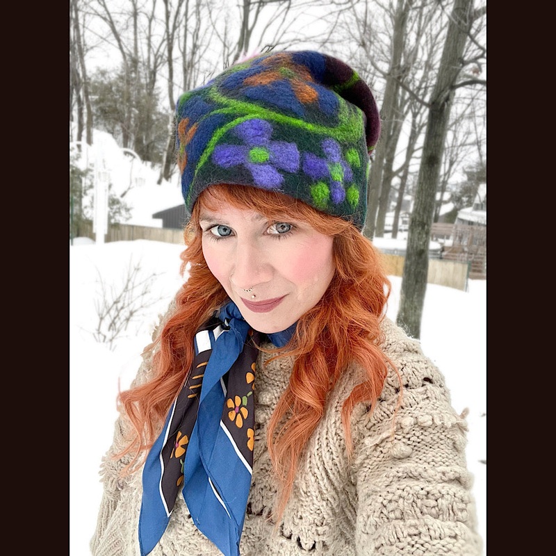 Felted slouchy toque hat medium 23