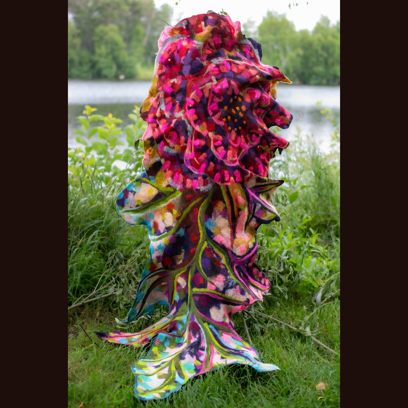 Rose Felted Shawl 84 X 29