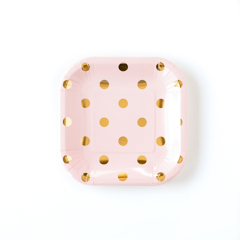 Blush Polka Dot 7 Paper Plates