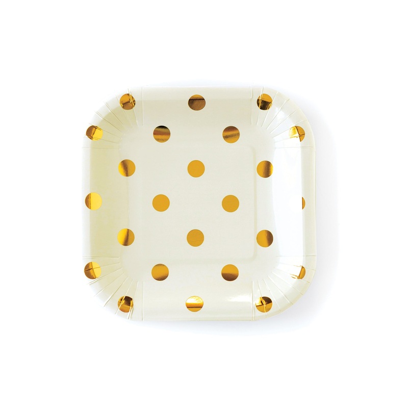 Cream Polka Dot 7 Paper Plates