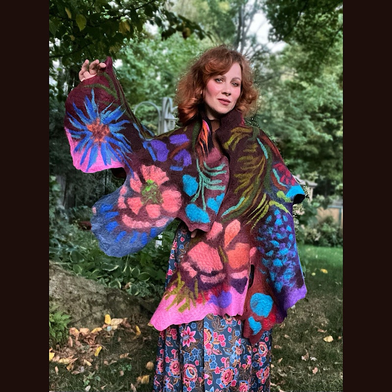 Felted Wool Scarf 70 X 26