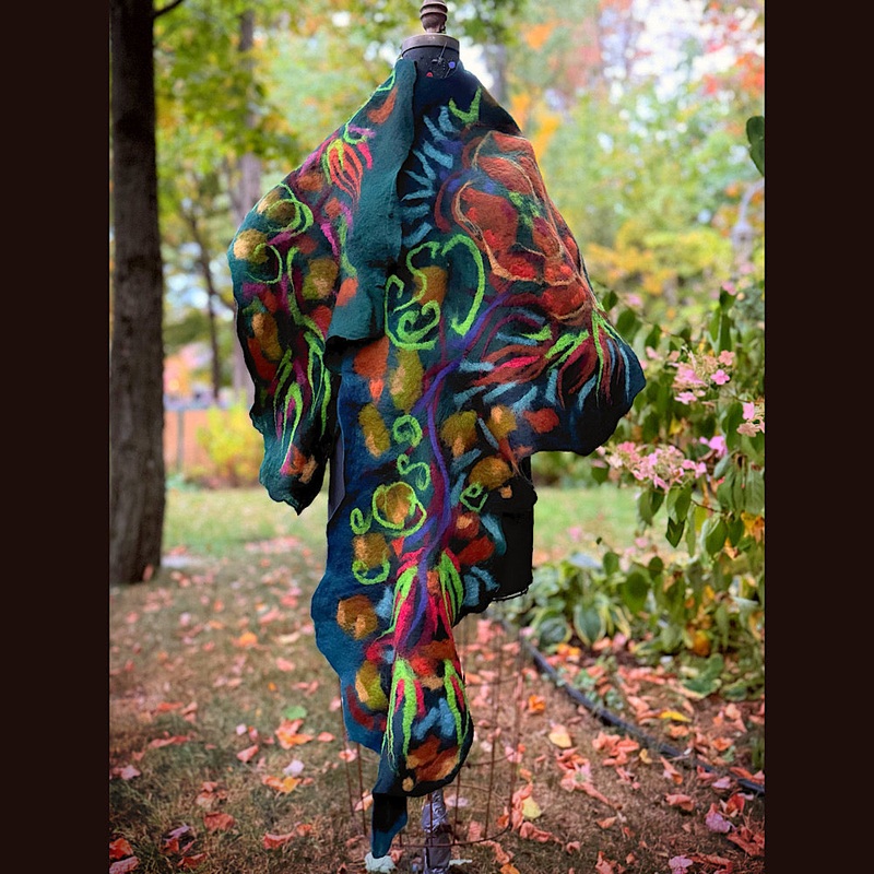 Handmade Felted Wool Scarf 85 X 21