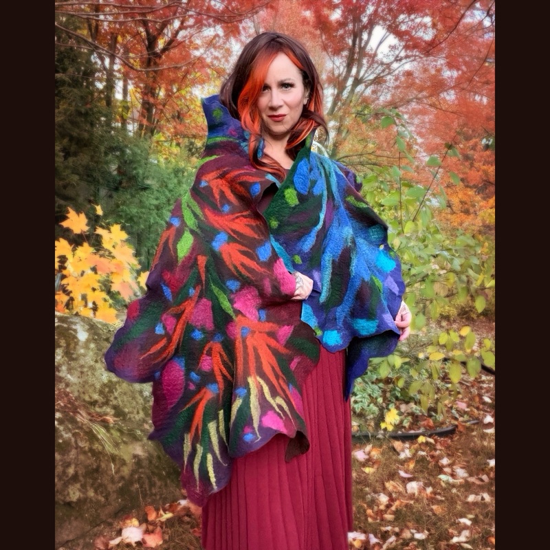 Handmade wool Felted Scarf 79 X 23