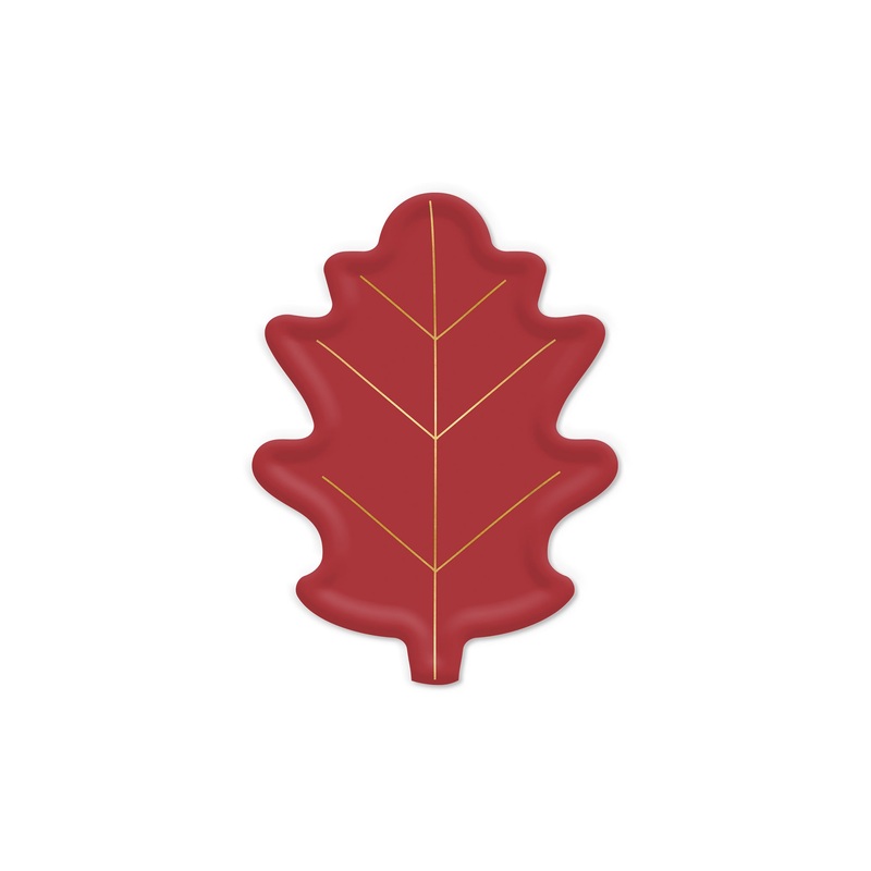Gold Foiled Leaf Shaped 9 Paper Plates