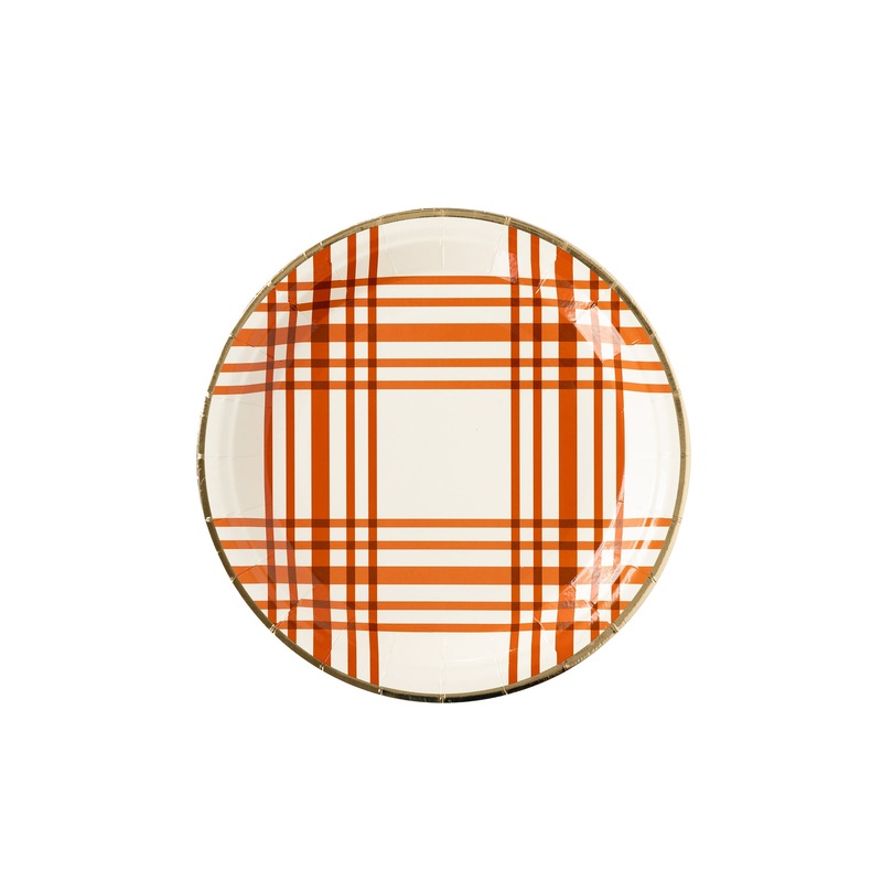 Harvest Plaid 9 Paper Plates