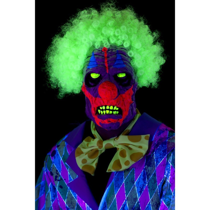 UV Black Light Clown Mask