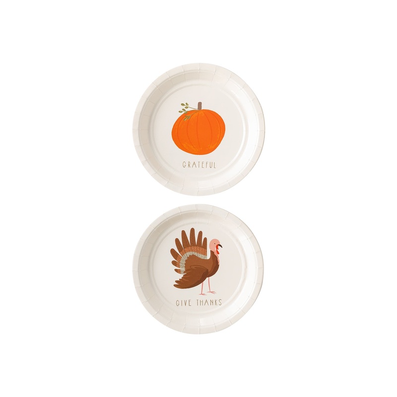 Harvest Fall Scene Give Thanks Plate Set