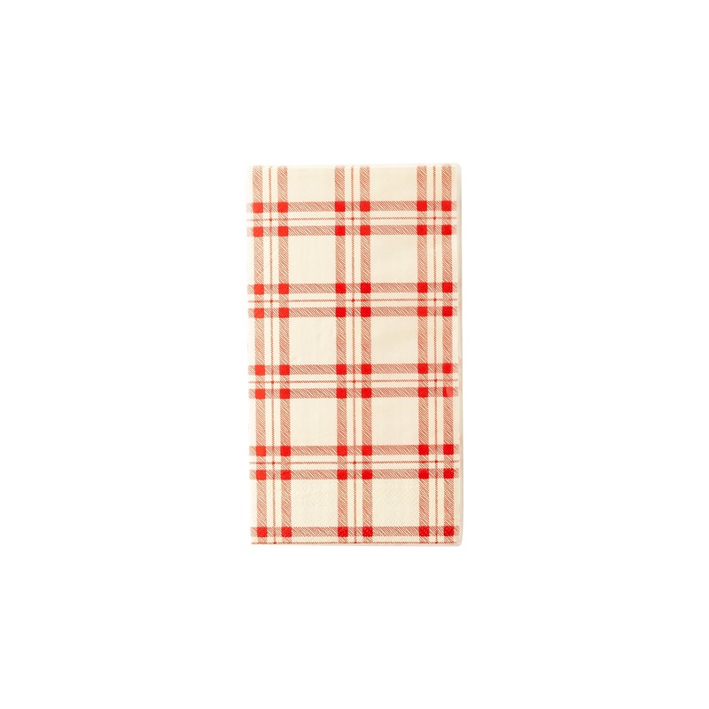 Red Plaid Paper Dinner Napkin