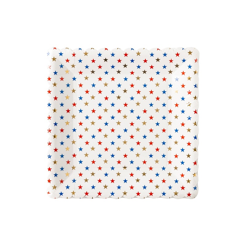 Square Star Scallop Paper Plate