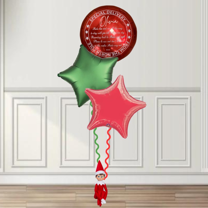 Any Name Elf Balloon Bouquet|Use my own Elf|Add on Boy Elf|Add on Girl Elf|AM|PM