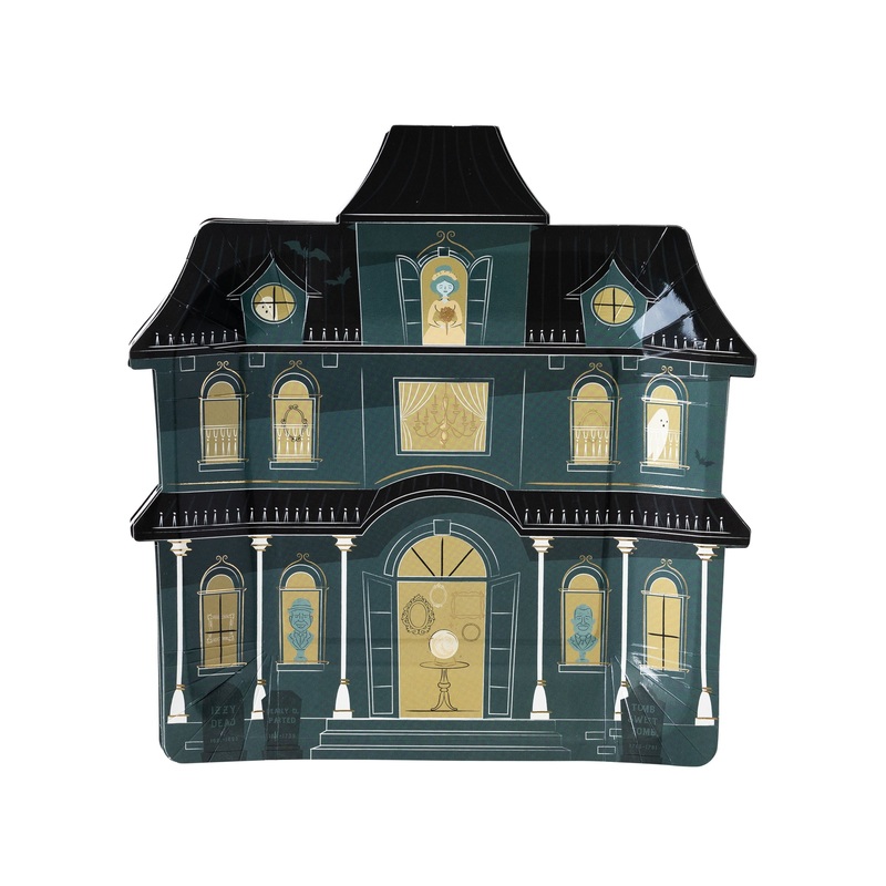 Haunted Village Mansion Shaped Paper Plate