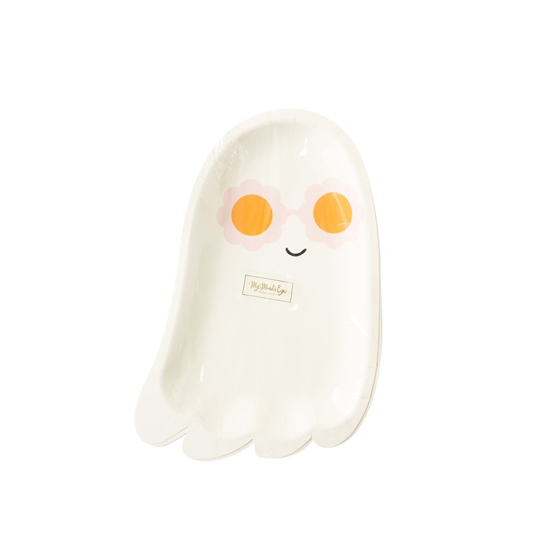 Hey Pumpkin Sunny Ghost Shaped Paper Plate