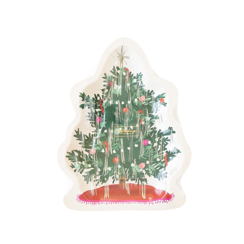 Christmas Baubles Christmas Tree Shaped Paper Plate