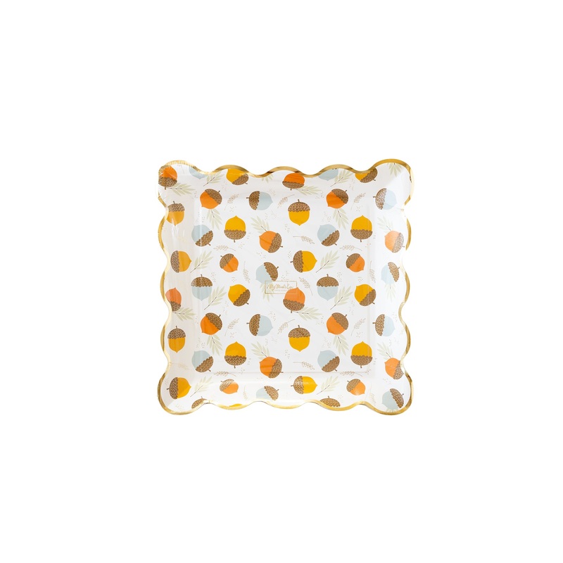 Harvest Scattered Acorn Paper Plate