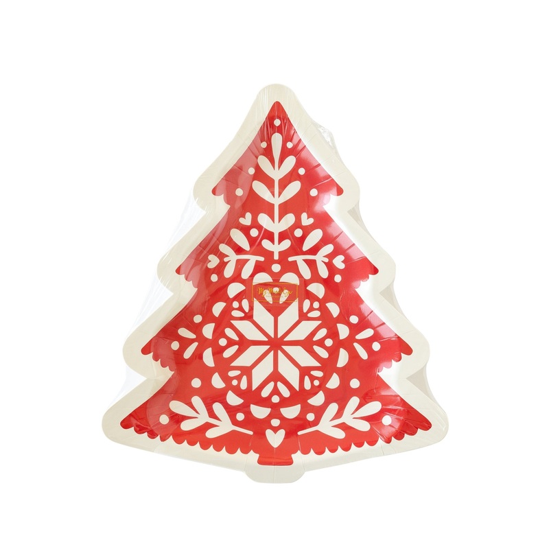 Nordic Christmas Tree Shaped Paper Plate