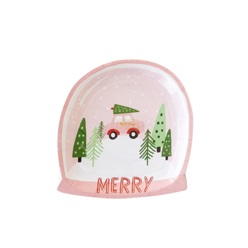 Snowglobe Shaped Paper Plate