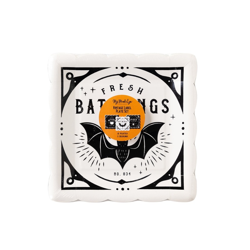 Vintage Label Paper Plate Set