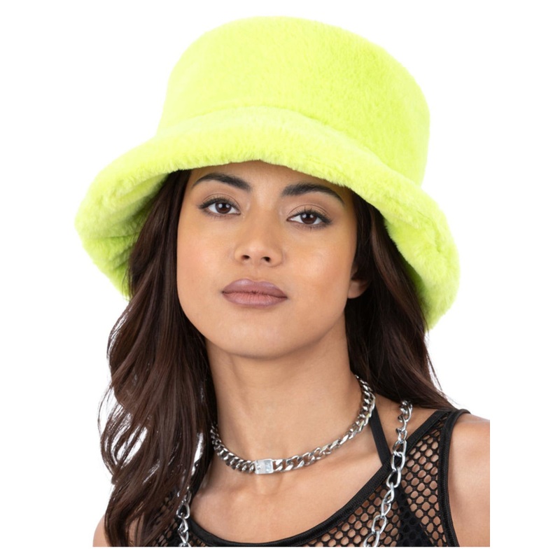 90's Green Fur Bucket Hat