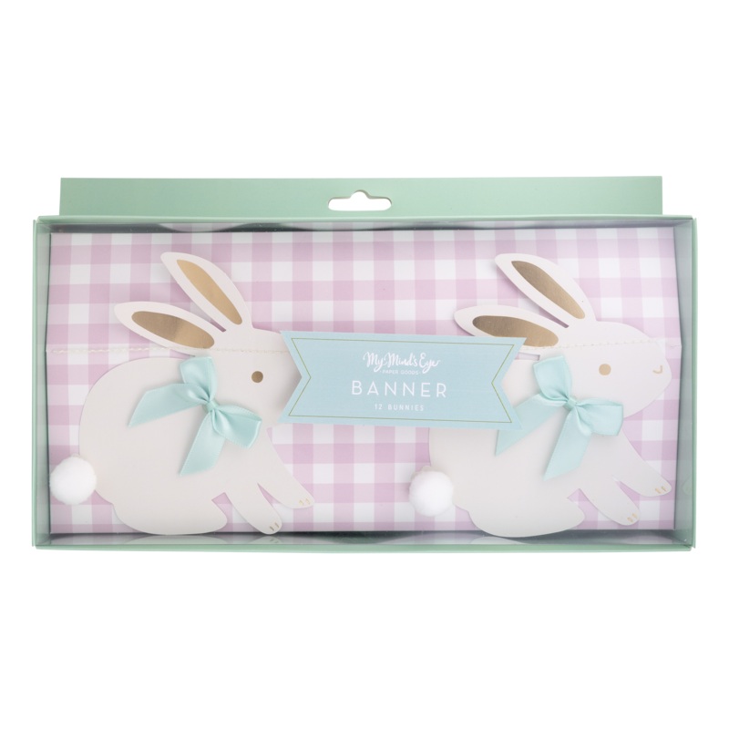 Bunnies with Ribbon Bows Banner