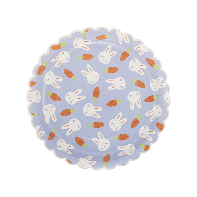 Bunny and Carrot Scallop Paper Plate