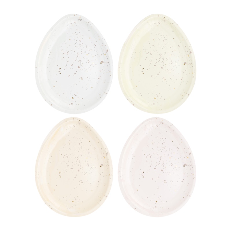 Easter Egg Shaped Paper Plate Set