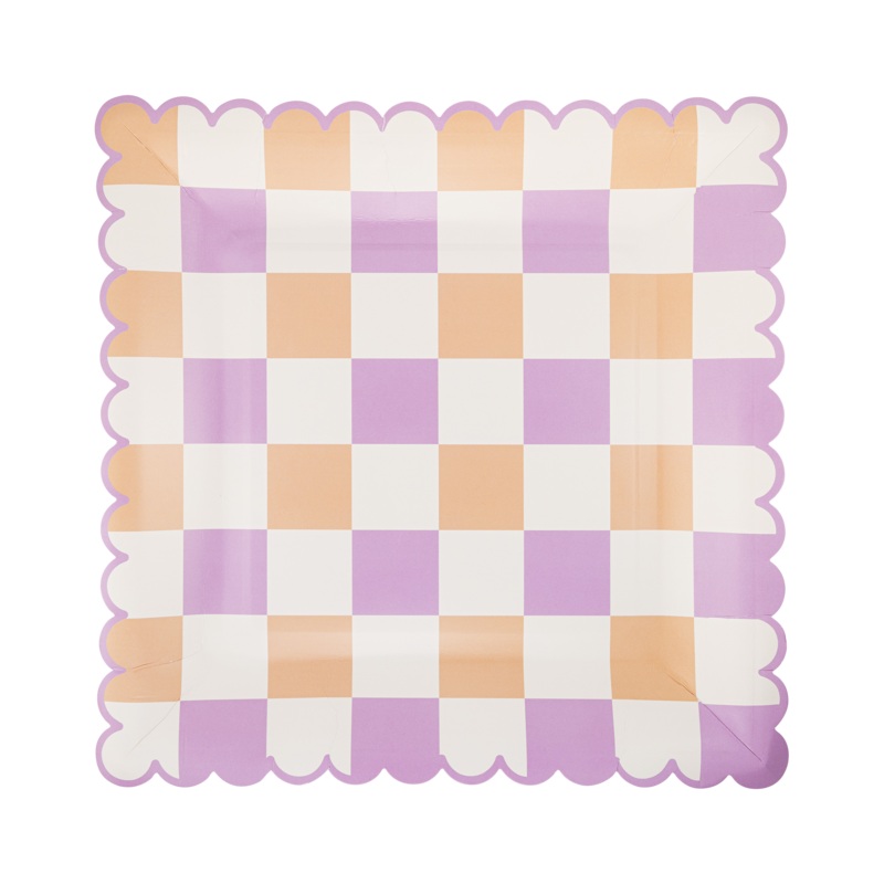 Retro Spring Check Paper Plate