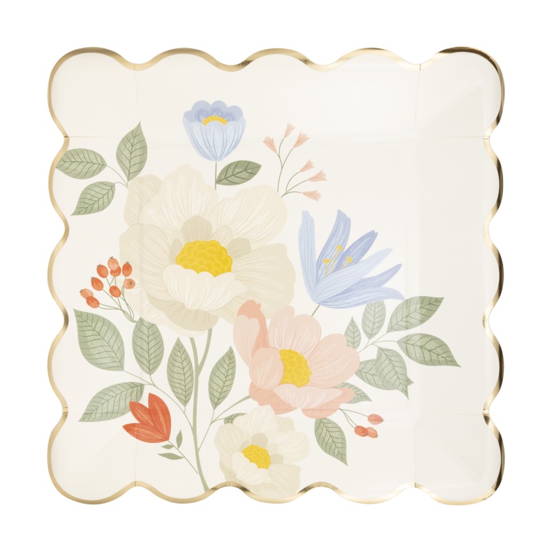Spring Floral Corner Plate