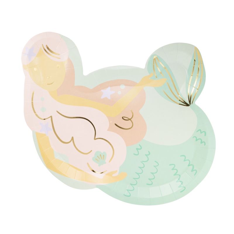 Mermaid Shaped Paper Plate