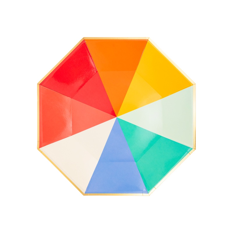 Bright Color Block Paper Plate