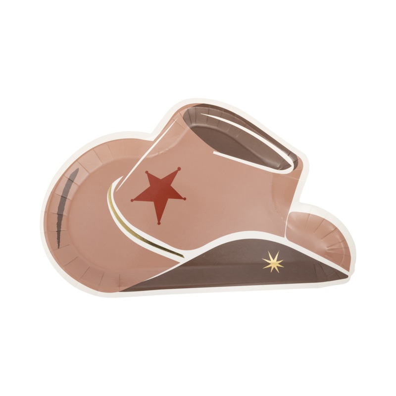 Cowboy Tan Hat Paper Plate