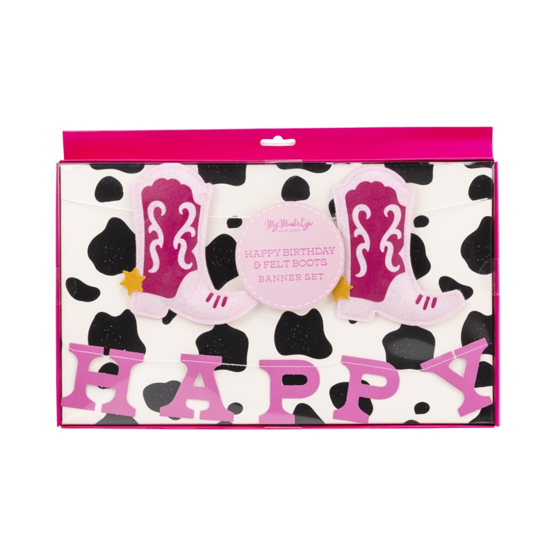 Cowgirl Happy Birthday Puffy Felt Banner
