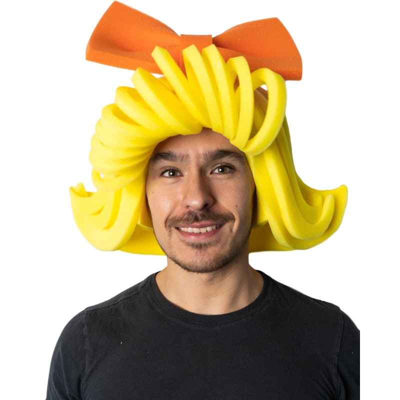 Curls and Bow Wig|Yellow|Other +$5|Orange|Other +$5