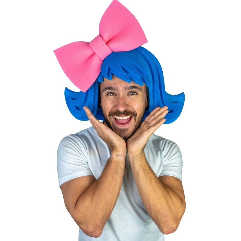 Wig with Large Bow|Blue|Other +$5|Pink|Other +$5